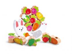JEU D'ÉQUILIBRE ET D'ENFILAGE DE LAPINS EN BOIS